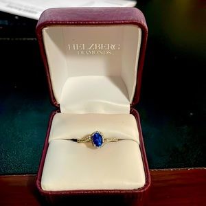 Helzberg diamonds- sapphire ring. Size 5.25